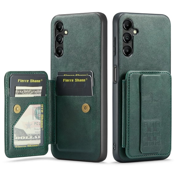 Dteck for Samsung Galaxy A16 5G Wallet Case with Card Holder, RFID Blocking Credit Slots Kickstand Wristband Shockproof Phone Cover for Women Men,Green