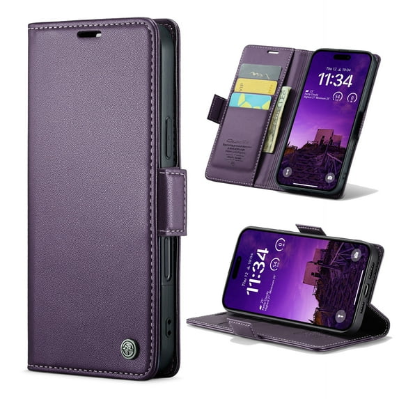 Dteck for Samsung Galaxy A16 5G Wallet Case with RFID Blocking Credit Card Holder, PU Leather Folio Flip Kickstand Protective Shockproof Cover Women Men for Samsung Galaxy A16 5G,Purple