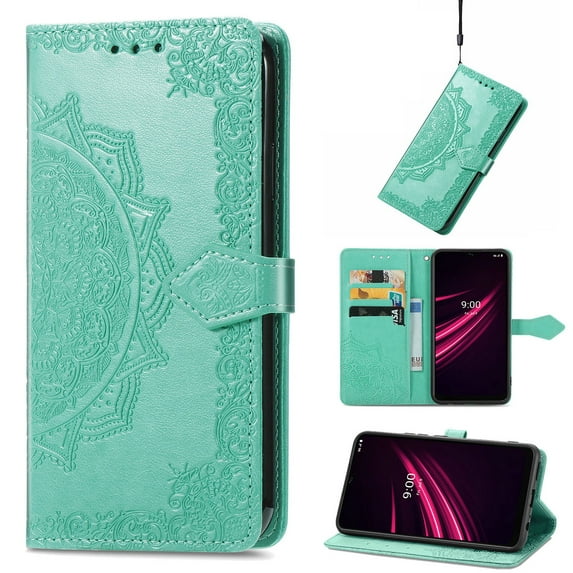 Dteck for Samsung Galaxy A16 5G Wallet Phone Case,Embossed PU Leather Magnetic Clasp Case with Credit Card Slots Holder Phone Cover with Strap for Samsung Galaxy A16 5G,Green