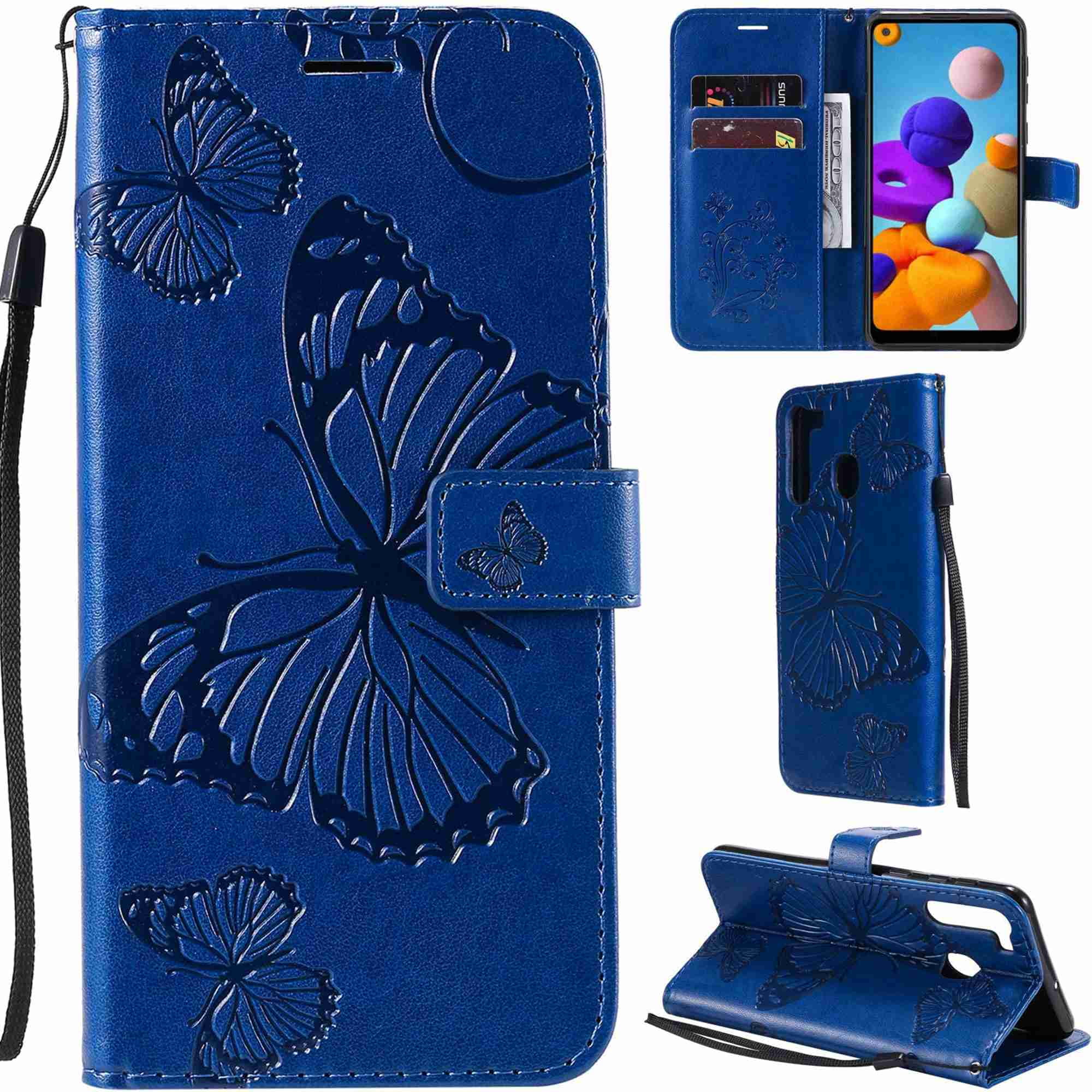 Dteck Samsung Galaxy A21 inch 2020 Case 3D Butterfly Pattern