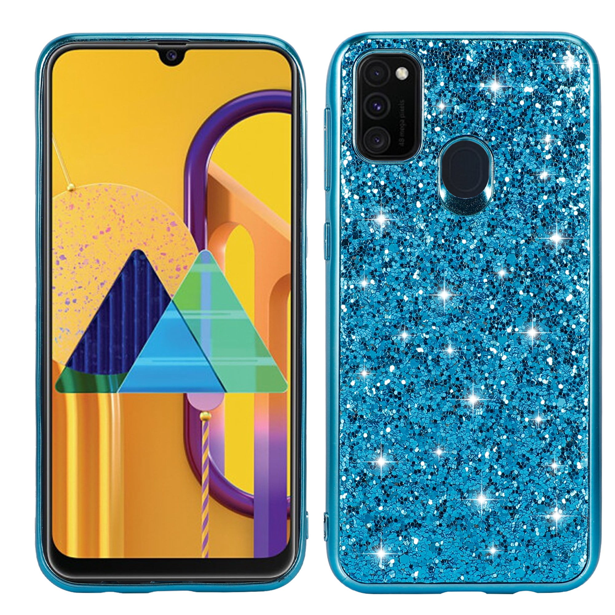 Dteck Samsung Galaxy A21S Case, Slim Lightweight Bling Glitter