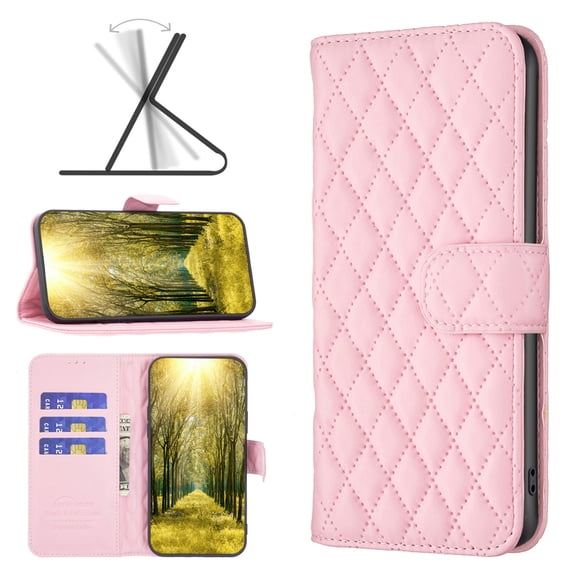 Dteck for Samsung Galaxy A22 5G Case Wallet, Fashion PU Leather Flip Case with Card Holder RFID Blocking Kickstand Magnetic Protective Cover For Samsung Galaxy A22 5G 6.6 Inch Phone Case, Pink