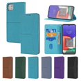 thumbnail image 1 of Dteck for Samsung Galaxy A22 5G Flip Wallet Case, PU Leather Case with Card Slot Kickstand and Wrist Strap Shockproof Protective Case for A22 5G 6.6" 2021 Women Men, Blue, 1 of 10