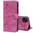 thumbnail image 1 of Dteck for Samsung Galaxy A22 5G Phone Case, Sakura and Cat Embossed Pattern Leather Magnetic Flip Holder Card Slots Wallet Shockproof Protective Cover For Samsung Galaxy A22 5G,Rose, 1 of 8