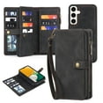 thumbnail image 1 of Dteck for Samsung Galaxy A23 4G Wallet Case with Card Holder, Detachable Magnetic Phone Case with Zipper Pocket PU Leather Wallet Phone Case for Galaxy A23 for Women Men with Wrist Strap,Black, 1 of 6