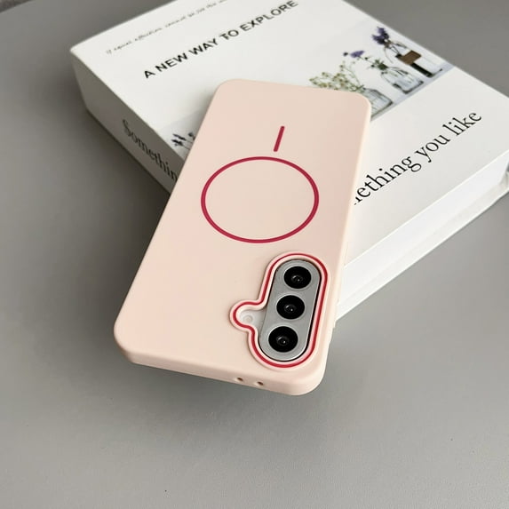 Dteck for Samsung Galaxy A24 4G Case,Compatible with MagSafe Accessory, Matte Ultra Thin Soft TPU Rubber Military Grade Drop Protection Slim Fit Shockproof Phone Case, Pink