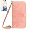 thumbnail image 1 of Dteck for Samsung Galaxy A24 Case, Crossbody Wallet Phone Case Embossed Flower PU Leather with Card Holder, Magnetic Closure Flip Folio Case with Lanyard,Pink, 1 of 8