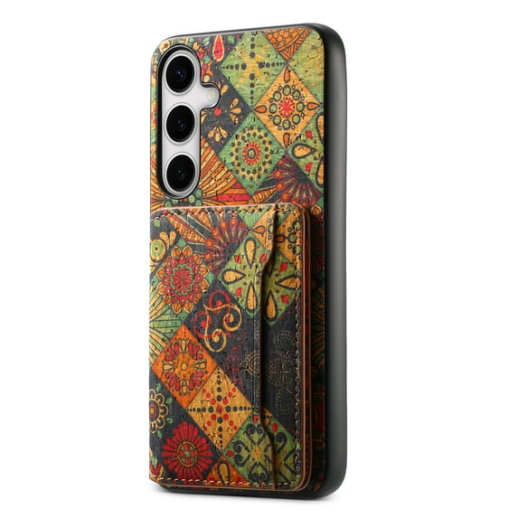 Dteck for Samsung Galaxy A25 5G Case Wallet with Card Holder,Floral Flower Pattern Back Flip Folio PU Leather Kickstand Card Slots Case for Women Girls,Double Magnetic Clasp Shockproof Cover,Yellow