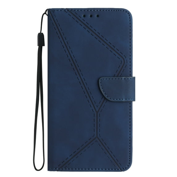 Dteck for Samsung Galaxy A32 4G Magnetic Wallet Case, Shockproof Card Holder Kickstand Flip Embossed Spliced Lanyard Protective Soft PU Leather Cover, darkblue