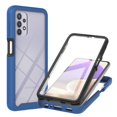 thumbnail image 1 of Dteck Samsung Galaxy A32 5G Case with Built-in Screen Protector, 2 in 1 Rugged Shockproof Case Full Body Protection Transparent Clear PC Back Cover Support Wireless Charging, Blue, 1 of 7