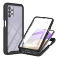 thumbnail image 1 of Dteck Samsung Galaxy A32 5G Case with Built-in Screen Protector, 2 in 1 Rugged Shockproof Case Full Body Protection Transparent Clear PC Back Cover Support Wireless Charging, Black, 1 of 7