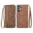 thumbnail image 1 of Dteck Samsung Galaxy A32 5G Wallet Case with Card Slot Premium Soft PU Leather Zipper Flip Folio Wallet with Wrist Strap Kickstand Protective for Samsung Galaxy A32 5G Case, Brown, 1 of 7
