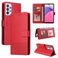 thumbnail image 1 of Dteck for Samsung Galaxy A33 5G 6.4" 2022 Case, PU Leather Flip Wallet Case with 3 Cart Slots and Kickstand Shockproof Protective for Samsung Galaxy A33 5G Ladies Girls Women Boys Men, Red, 1 of 13