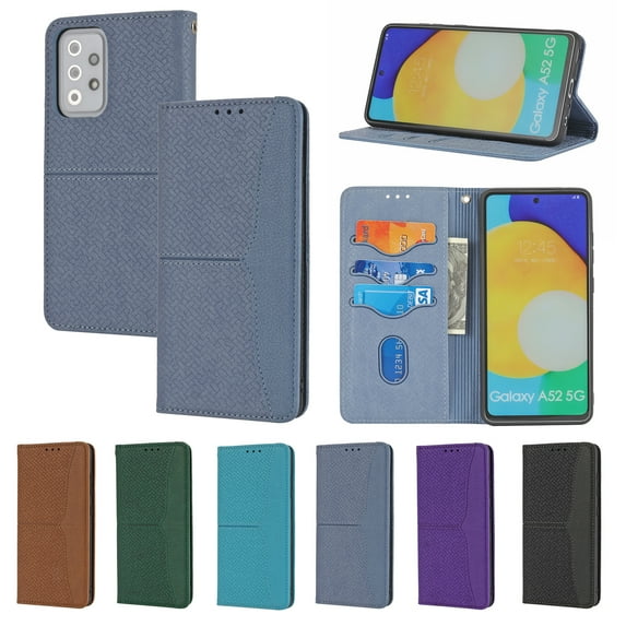 Dteck for Samsung Galaxy A33 5G Flip Wallet Case, PU Leather Case with Card Slot Kickstand and Wrist Strap Shockproof Protective Case for A33 5G 6.4" 2022 Women Men, Grey