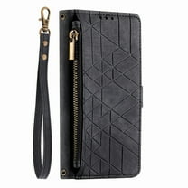 Dteck for Samsung Galaxy A33 5G Wallet Case, PU Leather Magnetic Flip Case with Lanyard Strap Wristlet Zipper Card Holder for Samsung Galaxy A33 5G,Black