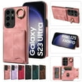 thumbnail image 1 of Dteck for Samsung Galaxy A34 5G Case with Card Holder, Retro PU Leather Wallet Case with Rotating Ring Kickstand, Slim Back Protective Cover Case for Samsung Galaxy A34 5G,Pink, 1 of 7