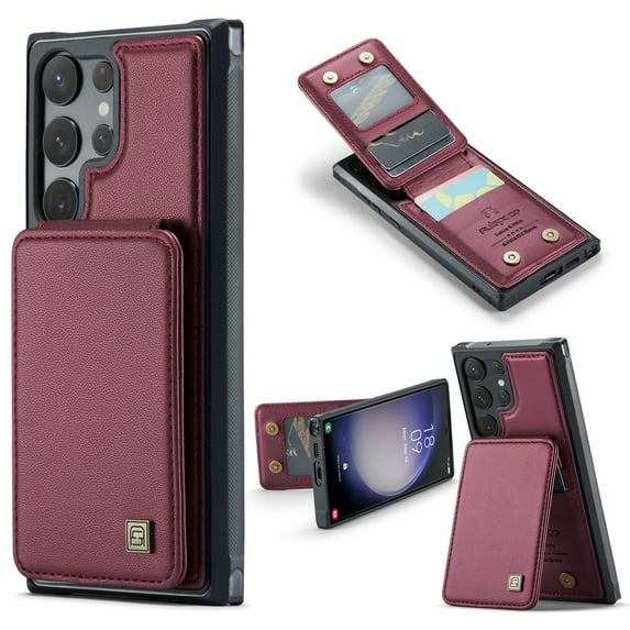 Dteck for Samsung Galaxy A34 5G Case with Card Holder, Samsung A34 5G Wallet Case for Women Men with RFID Blocking, Durable Leather Kickstand Shockproof Case for Galaxy A34 5G,Red