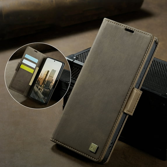 Dteck for Samsung Galaxy A34 5G Wallet Case, PU Leather Flip Folio Case with Card Holders RFID Blocking Kickstand Shockproof TPU Inner Shell Protective Phone Cover,Coffee