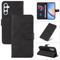 Dteck for Samsung Galaxy A34 5G Wallet Case, Premium PU Leather Flip Folio Card Holders Kickstand Book Folding Case with Detachable Wrist Strap Shockproof Protective Cover, black