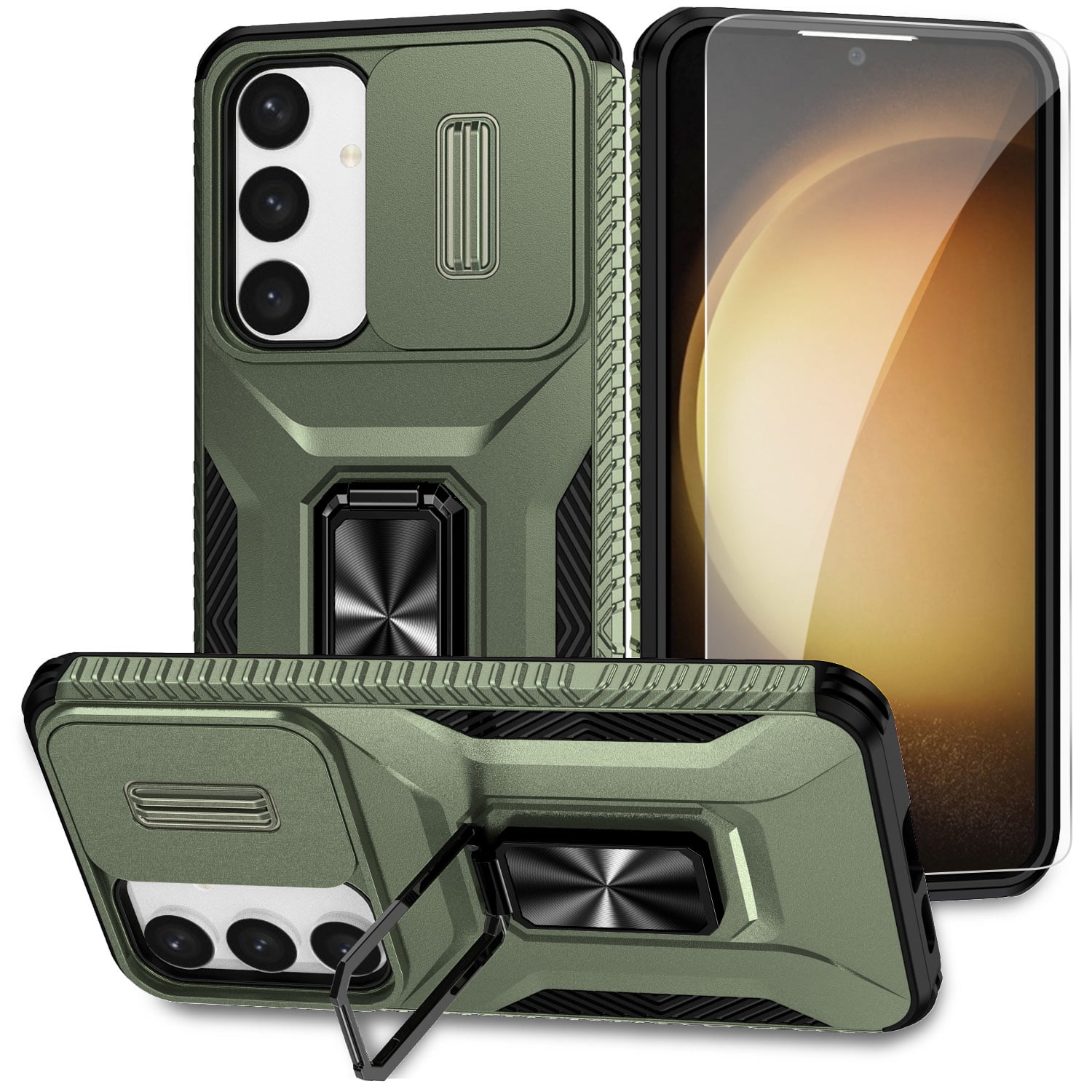 Dteck for Samsung Galaxy A35 5G Case with Screen Protector, Sliding ...