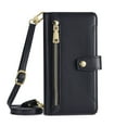 thumbnail image 1 of Dteck for Samsung Galaxy A35 Case Crossbody Wallet,Zipper Phone Case with 6 Credit Card Holder Wrist Strap Purse Leather Cover for Women Compatible with Samsung Galaxy A35, Black, 1 of 7