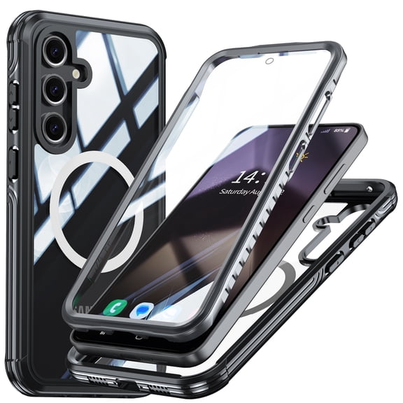 Dteck for Samsung Galaxy A36 5G Case Compatible with MagSafe,360° Full Body Case Built-in HD Touch Sensitive Screen Protector Shockproof Clear Cover for Galaxy A36 5G,Black