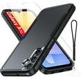 thumbnail image 1 of Dteck for Samsung Galaxy A36 5G Case with HD Screen Protector + Wrist Strap + Phone Tether Tab, Heavy Duty Shockproof Rugged Protective Phone Cover for Samsung A36 5G,Black, 1 of 8