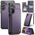 thumbnail image 1 of Dteck for Samsung Galaxy A36 5G Wallet Case with Card Holder & Wrist Strap, RFID Blocking Credit Slots Kickstand Shockproof Phone Cover for Women Men,Purple, 1 of 8