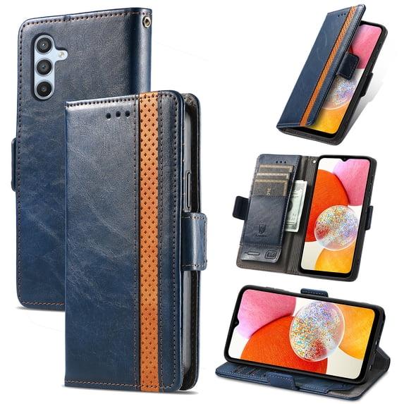 Dteck for Samsung Galaxy A36 5G Wallet Case, Magnetic PU Leather Flip Folio Case with Card Holders RFID Blocking Kickstand Shockproof TPU Inner Shell Phone Case, Darkblue