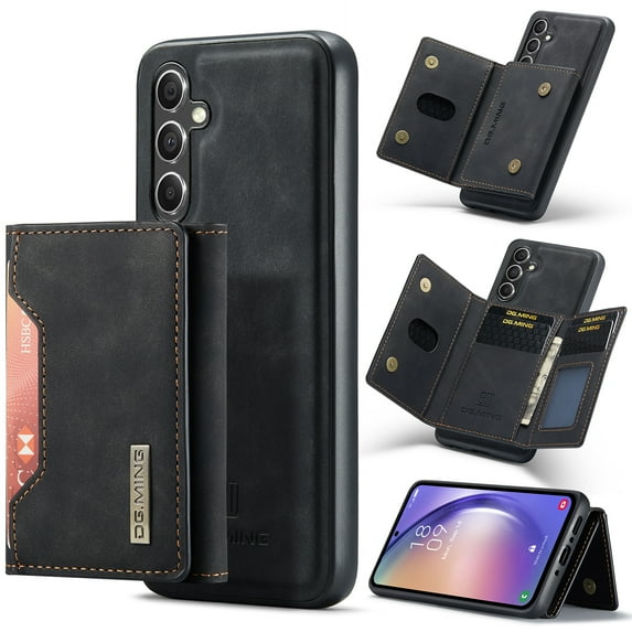 Dteck for Samsung Galaxy A51 4G Magnetic Case, Retro PU Leather Wallet Case Detachable with Trifold Wallet Cash Slot Credit Cards Holder Pocket, deeppurple