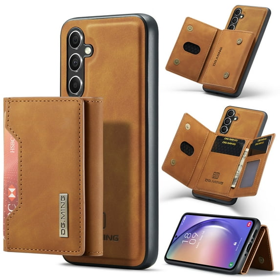 Dteck for Samsung Galaxy A51 4G Magnetic Case, Retro PU Leather Wallet Case Detachable with Trifold Wallet Cash Slot Credit Cards Holder Pocket, lavender