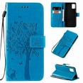 thumbnail image 1 of Dteck Samsung Galaxy A51 4G (Not for 5G Version) Case Cat Tree Pattern PU Leather Flip Cover Wallet Stand with Card/Cash Slots Packet Wrist Strap Magnetic Clasp, blue, 1 of 1