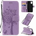 thumbnail image 1 of Dteck Samsung Galaxy A51 4G (Not for 5G Version) Case Cat Tree Pattern PU Leather Flip Cover Wallet Stand with Card/Cash Slots Packet Wrist Strap Magnetic Clasp, lightpurple, 1 of 1