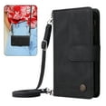 thumbnail image 1 of Dteck for Samsung Galaxy A51 4G Wallet Case with Card Holder, Soft PU Leather Handbag Purse Zipper Pocket Card Holder Wallet for Women Men, Crossbody Wallet Phone Case with Strap, Black, 1 of 7