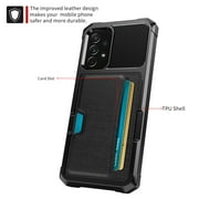 Dteck for Samsung Galaxy A53 5G Case, Magnetic Back Flip Wallet Case for Men Women with Card Holder Protective Phone Case for Galaxy A53 5G 6.5",Black