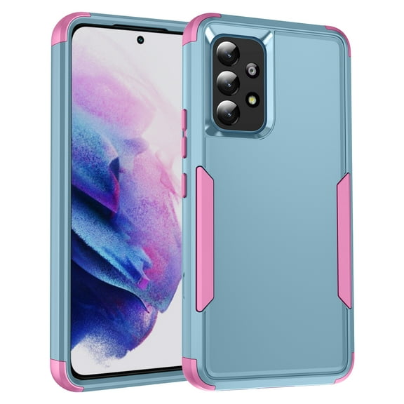 Dteck for Samsung Galaxy A53 5G Case, Shockproof Heavy Duty Dual Layer Outdoor Drop Protection Dustproof Armor Cover Hybrid Rugged Sports Matte Phone Case for Galaxy A53 5G 2022, grayish green+pink