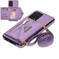 thumbnail image 1 of Dteck for Samsung Galaxy A53 5G Case Wallet with Card Holder, Crossbody Wallet Case with Adjustable Detachable Lanyard with Kickstand Leather Zipper Protective Cover for Samsung A53 5G,Purple, 1 of 5