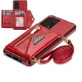 thumbnail image 1 of Dteck for Samsung Galaxy A53 5G Case Wallet with Card Holder, Crossbody Wallet Case with Adjustable Detachable Lanyard with Kickstand Leather Zipper Protective Cover for Samsung A53 5G,Red, 1 of 5