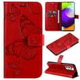 thumbnail image 1 of Dteck for Samsung Galaxy A53 5G Case Wallet,Women Flip Folio Cover with Butterfly Embossed PU Leather Kickstand Credit Card Holder Slots Magnetic Wrist Strap Purse for Samsung A53 5G,Red, 1 of 6