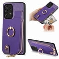 thumbnail image 1 of Dteck for Samsung Galaxy A53 5G Zipper Wallet Case, Shockproof with Card Holders Flip Premium PU Leather Card Slots with 360°Rotation Ring Stand Protective Phone Cover, purple, 1 of 8