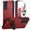 thumbnail image 1 of Dteck for Samsung Galaxy A53 Case with Screen Protector Glass 3 Pack, Heavy Duty Hybrid Shockproof Rugged Case with Built-in Kickstand for Samsung Galaxy A53 5G,Red, 1 of 7