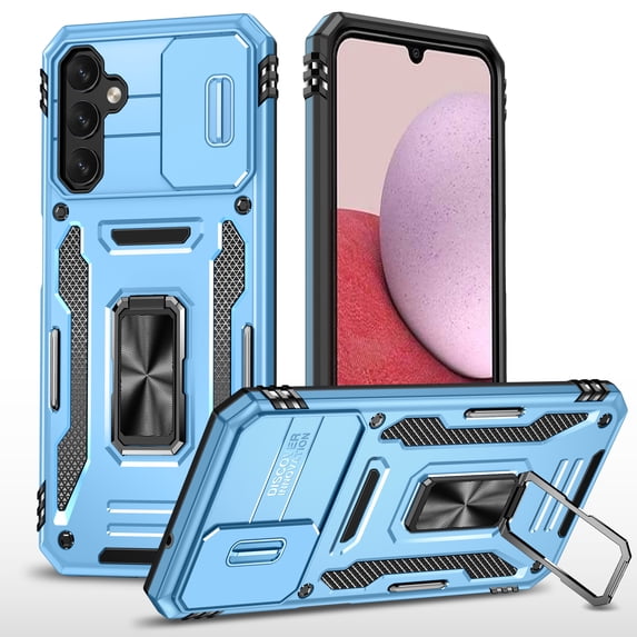 Dteck for Samsung Galaxy A54 5G Case with Camera Protector Sliding, Military Grade Protection Shockproof Hybrid Case with Ring Holder Stand Compatible with Samsung Galaxy A54 5G,
Lightblue
