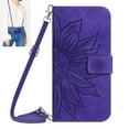 thumbnail image 1 of Dteck for Samsung Galaxy A54 5G Case, Crossbody Wallet Phone Case Embossed Flower PU Leather with Card Holder, Magnetic Closure Flip Folio Case with Lanyard,Deep Purple, 1 of 8