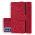 thumbnail image 1 of Dteck for Samsung Galaxy A54 5G Case,Galaxy A54 5G Wallet Case,Flip Case PU Leather Emboss Flowers Wrist Strap Credit Card Folio Kickstand Cover for Samsung Galaxy A54 5G, Red, 1 of 10