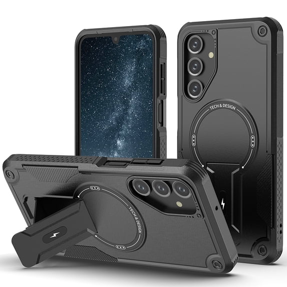 Dteck for Samsung Galaxy A54 5G Phone Case with Built-in Kickstand, for Galaxy A54 Magnetic Case Compatible with MagSafe, Heavy Duty Protection Shockproof Case for Samsung A54 5G,Black