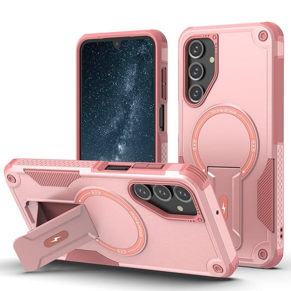 Dteck for Samsung Galaxy A54 5G Phone Case with Built-in Kickstand, for Galaxy A54 Magnetic Case Compatible with MagSafe, Heavy Duty Protection Shockproof Case for Samsung A54 5G,Pink