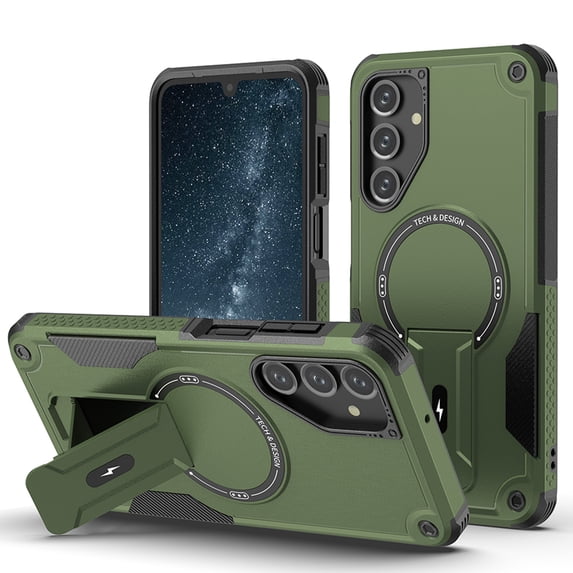 Dteck for Samsung Galaxy A54 5G Phone Case with Built-in Kickstand, for Galaxy A54 Magnetic Case Compatible with MagSafe, Heavy Duty Protection Shockproof Case for Samsung A54 5G,Green