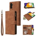 thumbnail image 1 of Dteck for Samsung Galaxy A54 5G Wallet Case,Soft Leather Zipper Wallet Case Magnetic Buckle Flip Cover with 5 Card Slots/Photo Pocks/Lanyard Strap for Apple Samsung Galaxy A54 5G 2023,Brown, 1 of 8