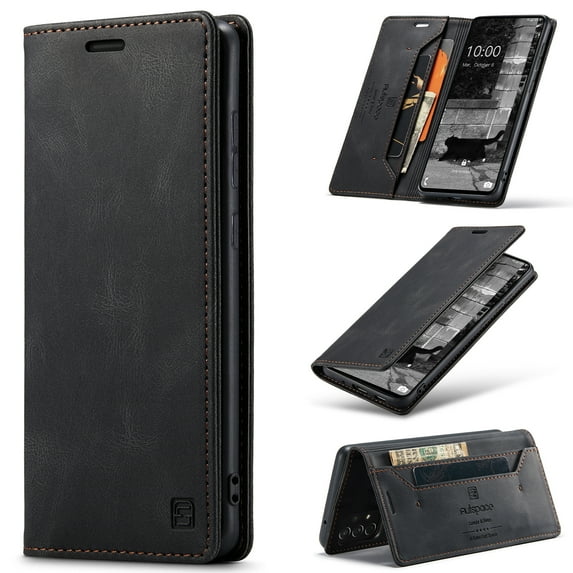 Dteck for Samsung Galaxy A54 Wallet Case,Soft PU Leather Flip Case Magnetic Stand Flip Protective Cover Leather Case with ID & Credit Card Slots Holder Case for Samsung Galaxy A54,Black