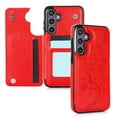 thumbnail image 1 of Dteck for Samsung Galaxy A55 Case with Card Holder,Flower Magnetic Back Flip Case for Samsung Galaxy A55 Wallet Case for Women,Protective Case Phone Case for Samsung Galaxy A55 5G,Red Embossing, 1 of 8